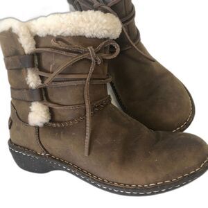 UGG Women’s Caspia Lace-up Boot Leather Upper Sheepskin Lining Size 7 Winter